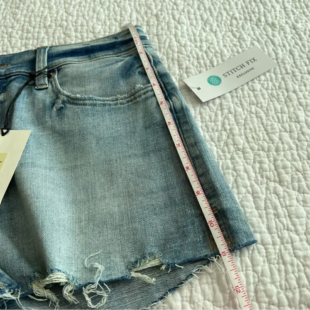 ✨ Cosmic Blue Love Women’s High Rise Cutoff Shorts 28 NWT Stitch Fix - Picture 9 of 11